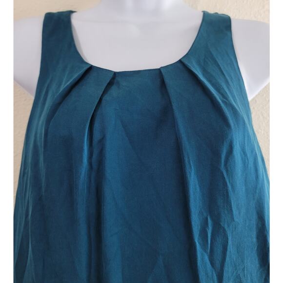 Lost April Blue Sleeveless Ruffled Mini Dress Small Pleated Bodice Soft Flowy - Picture 2 of 6